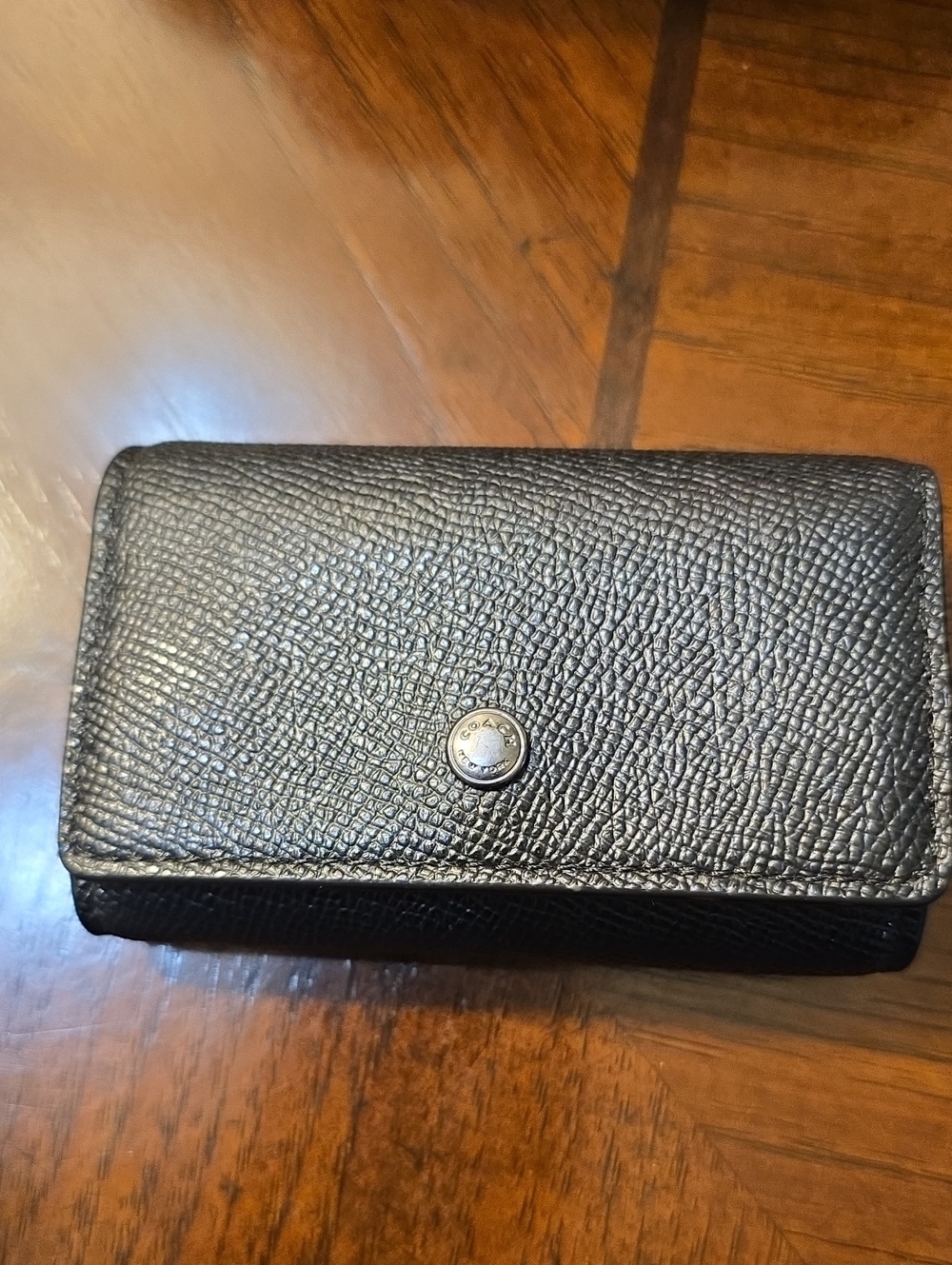 Coach Black Leather Wallet Clutch
